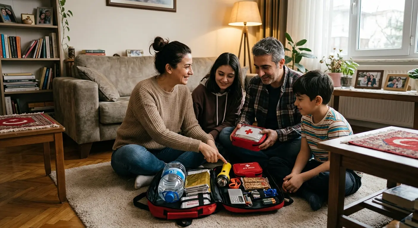 Depreme hazırlık çantası ve acil durum malzemeleri