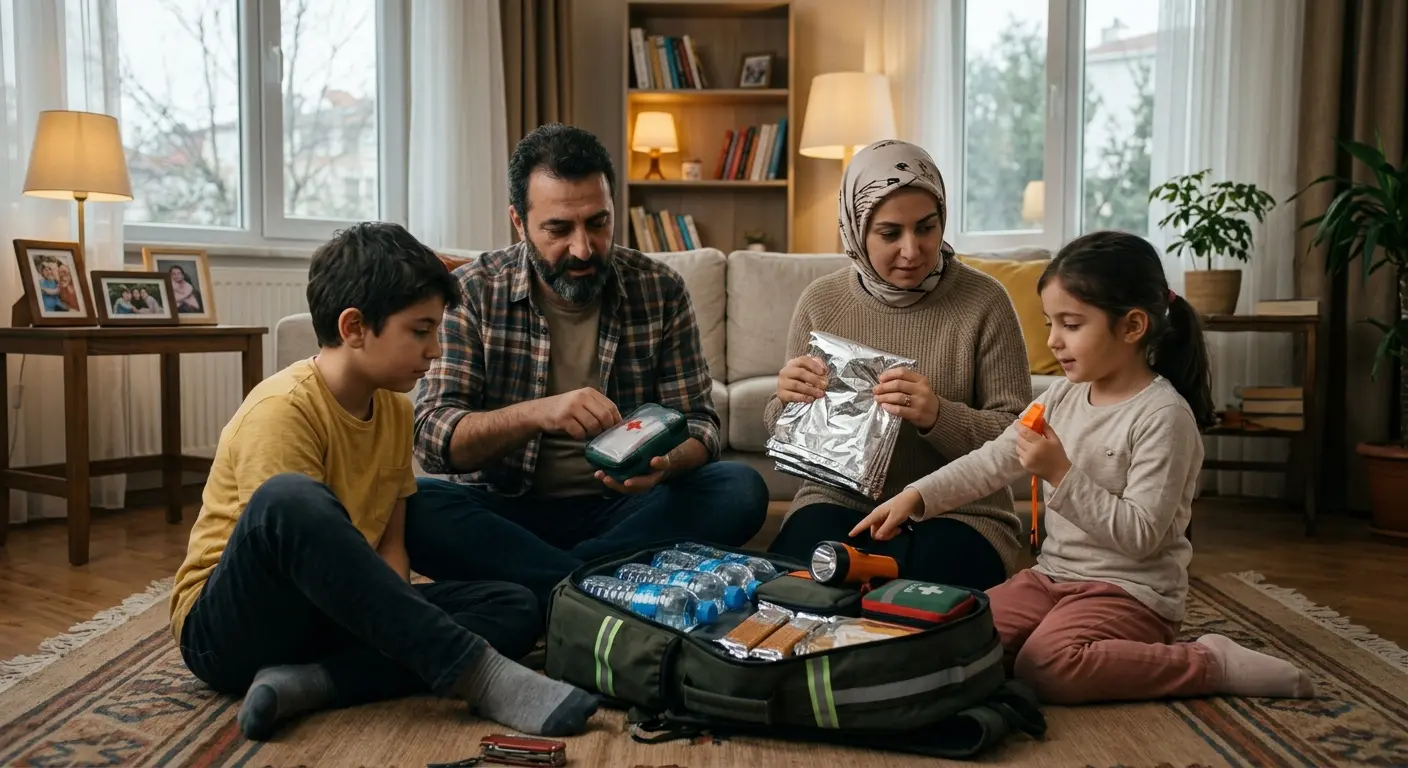 Depreme hazırlık çantası ve acil durum malzemeleri