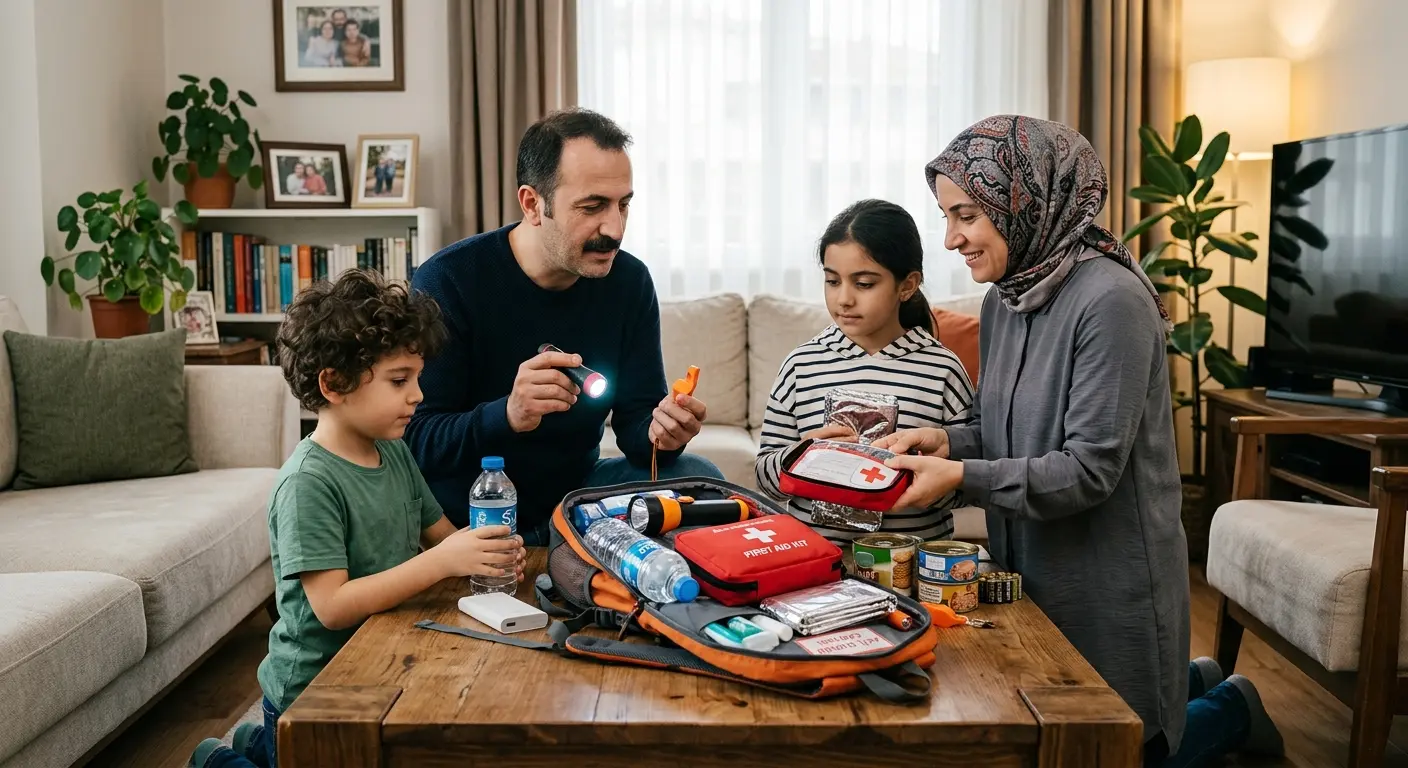 Depreme hazırlık çantası ve acil durum malzemeleri