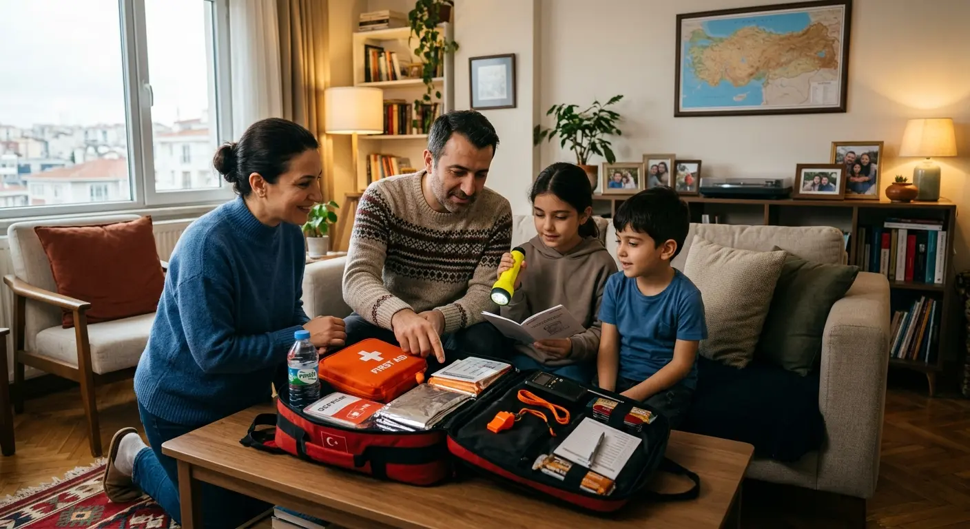 Depreme hazırlık çantası ve acil durum malzemeleri