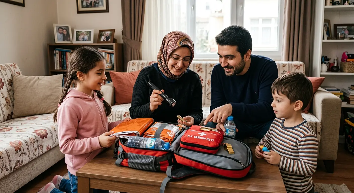 Depreme hazırlık çantası ve acil durum malzemeleri