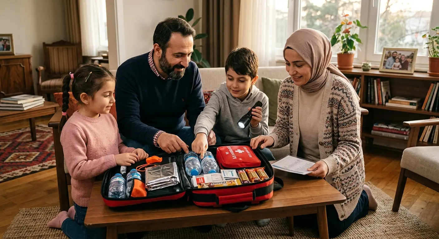 Depreme hazırlık çantası ve acil durum malzemeleri