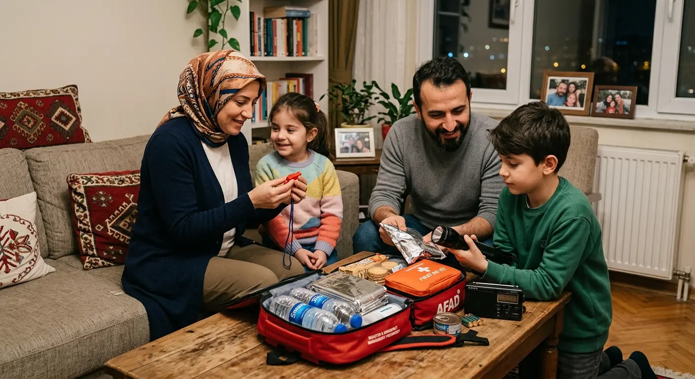 Depreme hazırlık çantası ve acil durum malzemeleri