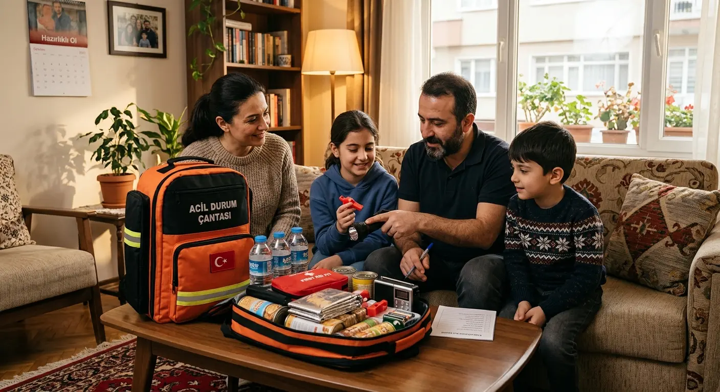 Depreme hazırlık çantası ve acil durum malzemeleri