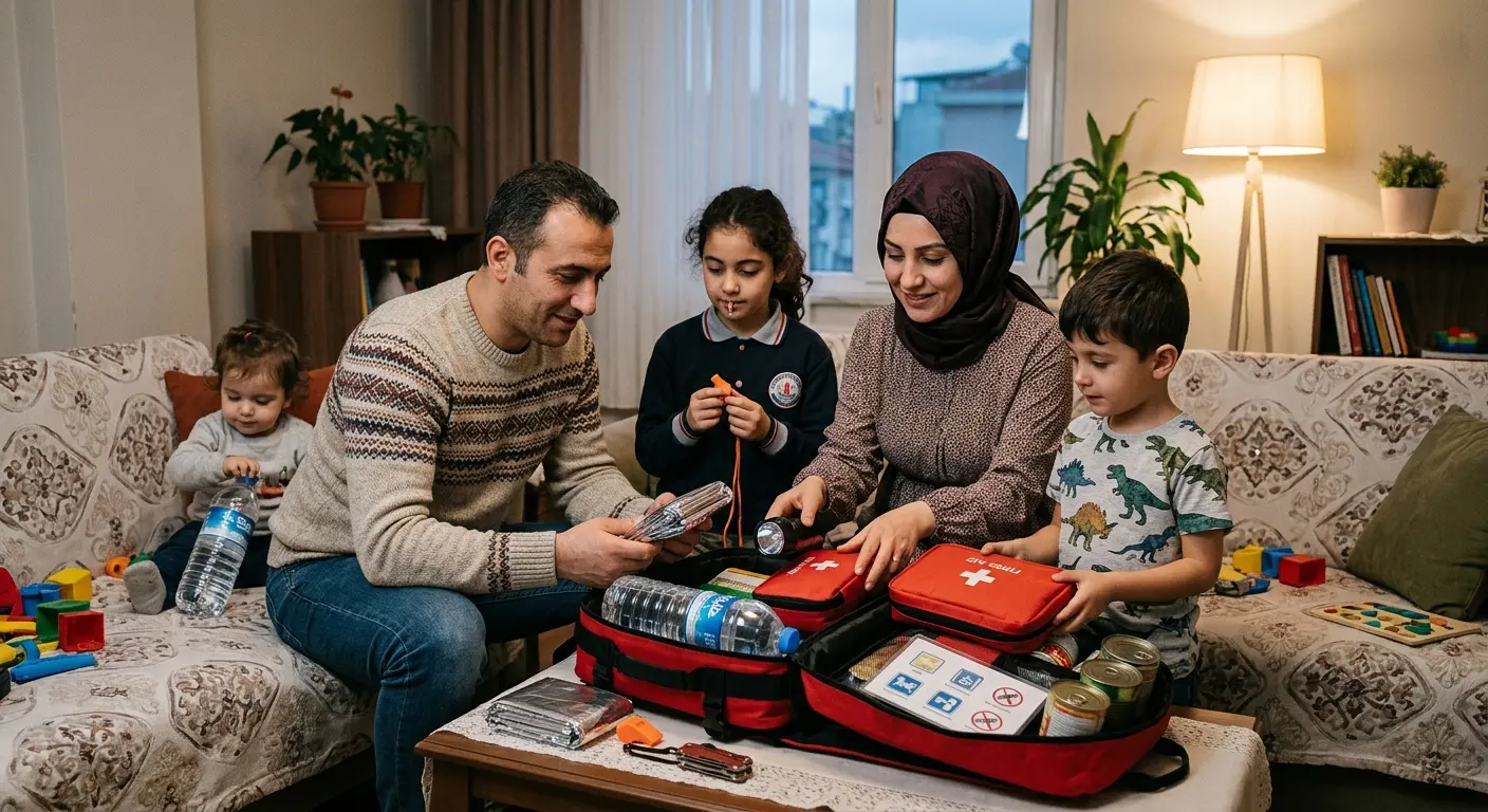 Depreme hazırlık çantası ve acil durum malzemeleri