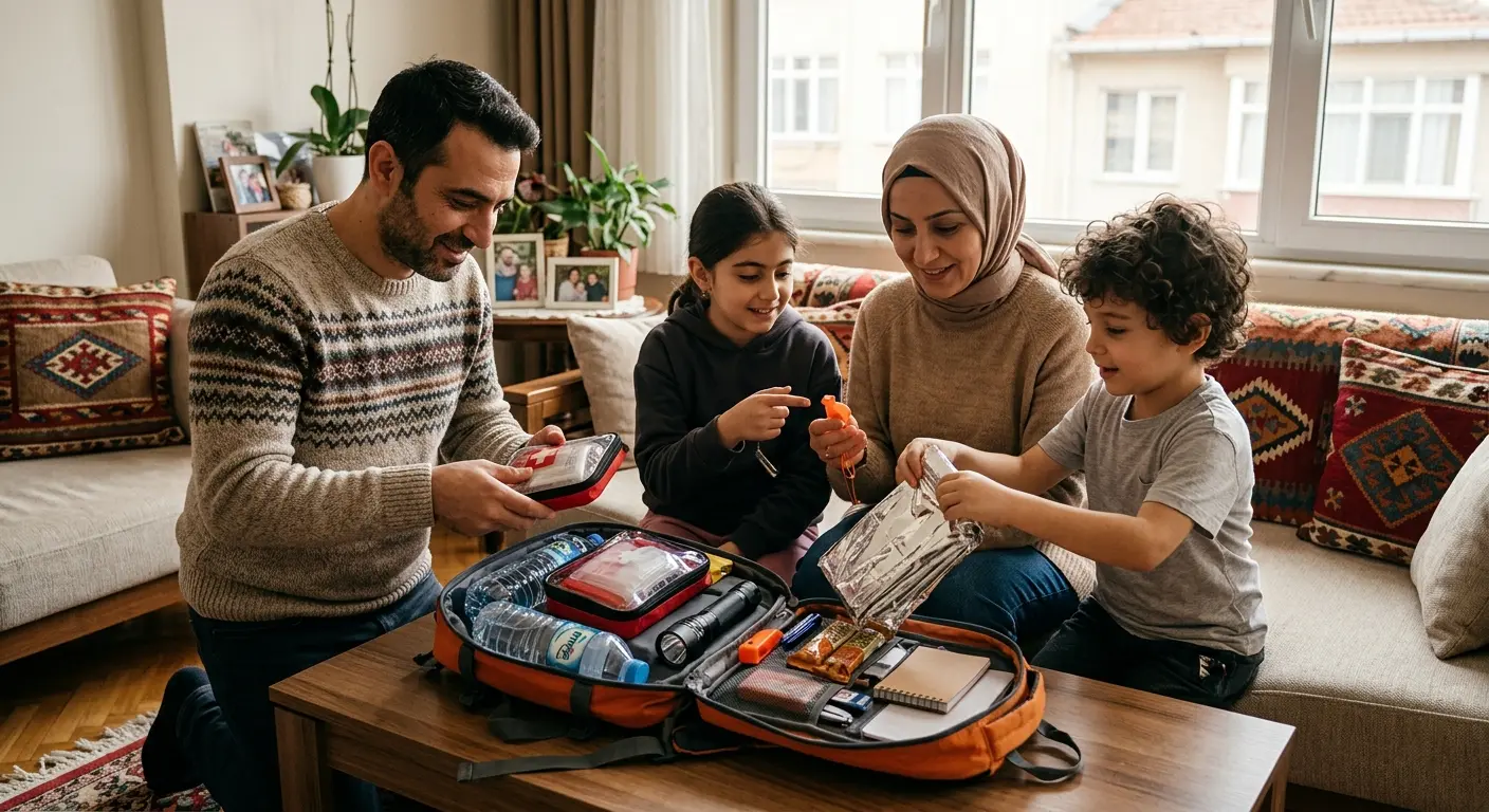 Depreme hazırlık çantası ve acil durum malzemeleri