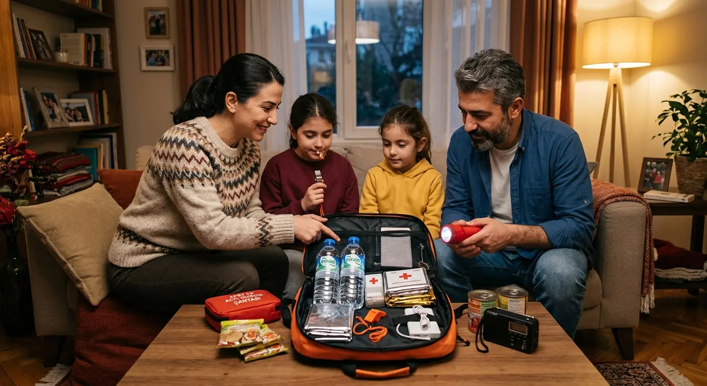 Depreme hazırlık çantası ve acil durum malzemeleri