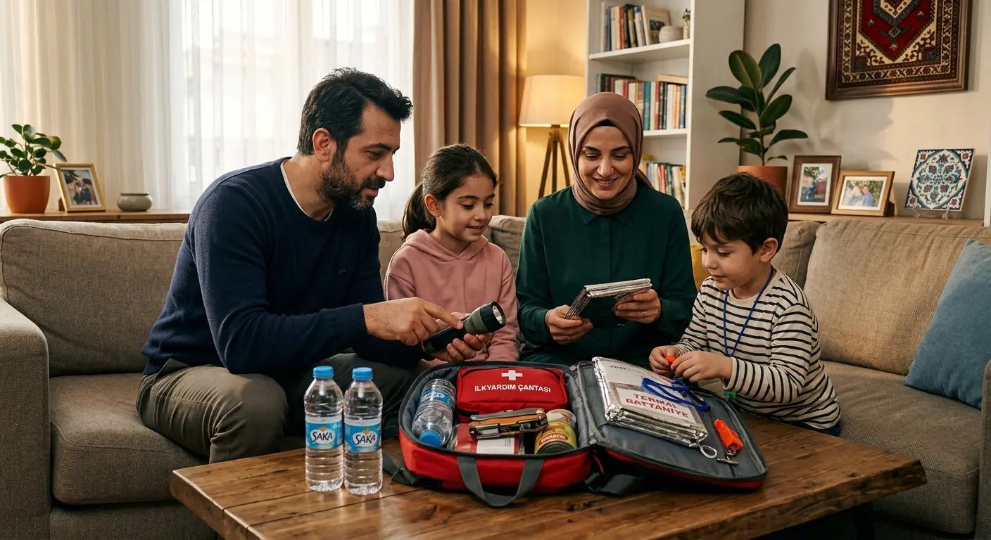 Depreme hazırlık çantası ve acil durum malzemeleri