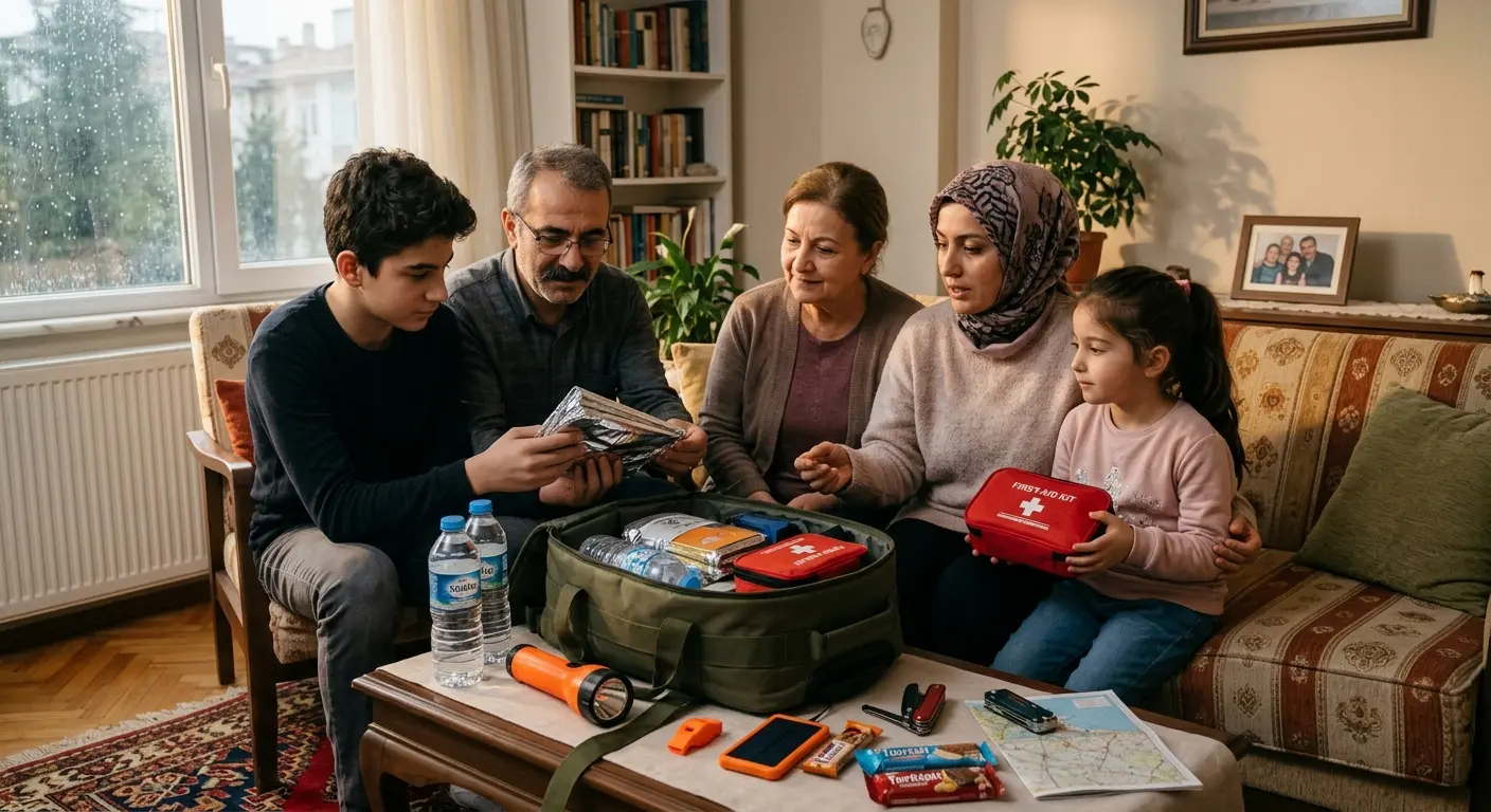 Depreme hazırlık çantası ve acil durum malzemeleri
