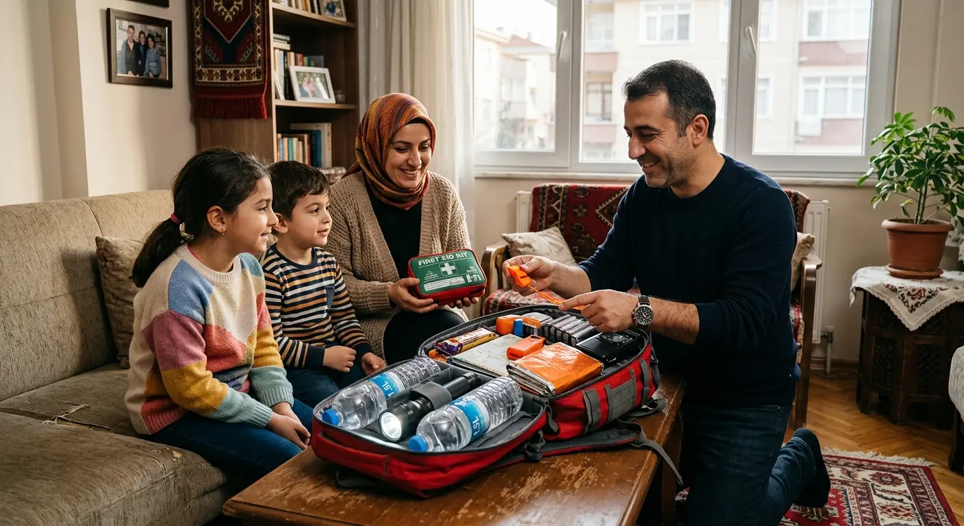 Depreme hazırlık çantası ve acil durum malzemeleri