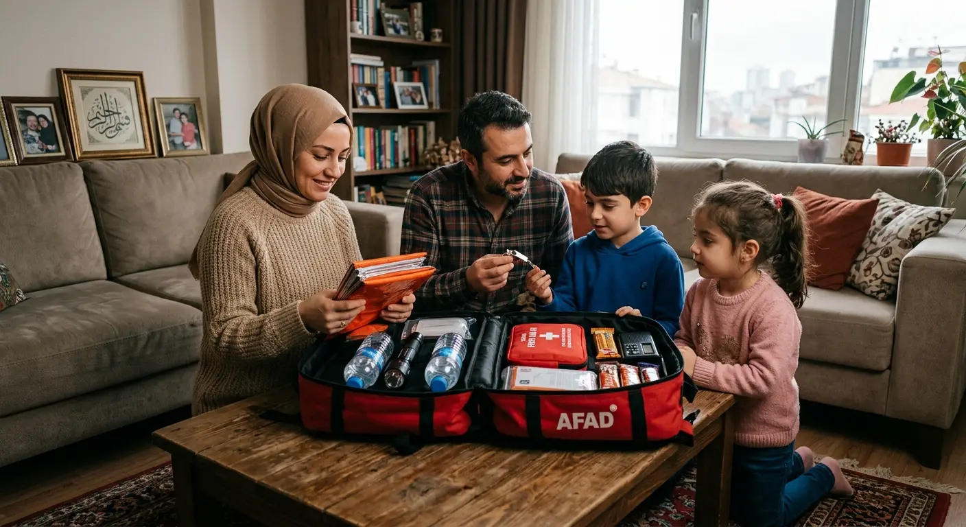 Depreme hazırlık çantası ve acil durum malzemeleri