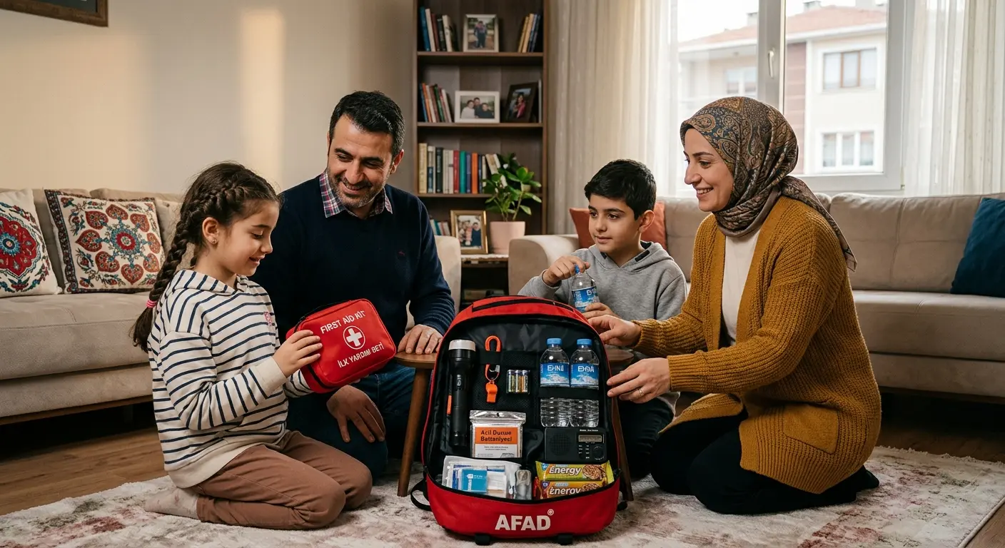 Depreme hazırlık çantası ve acil durum malzemeleri