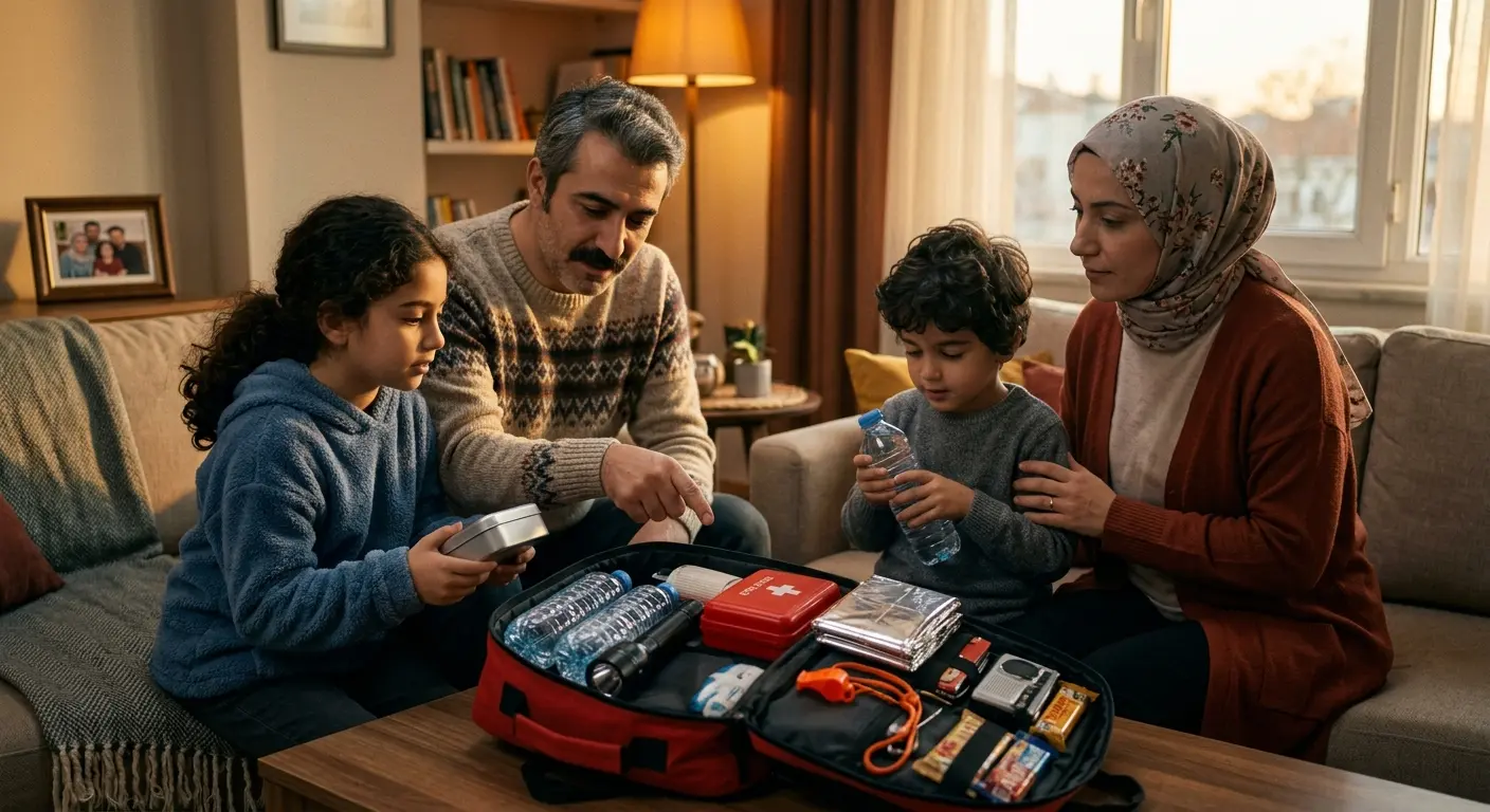 Depreme hazırlık çantası ve acil durum malzemeleri