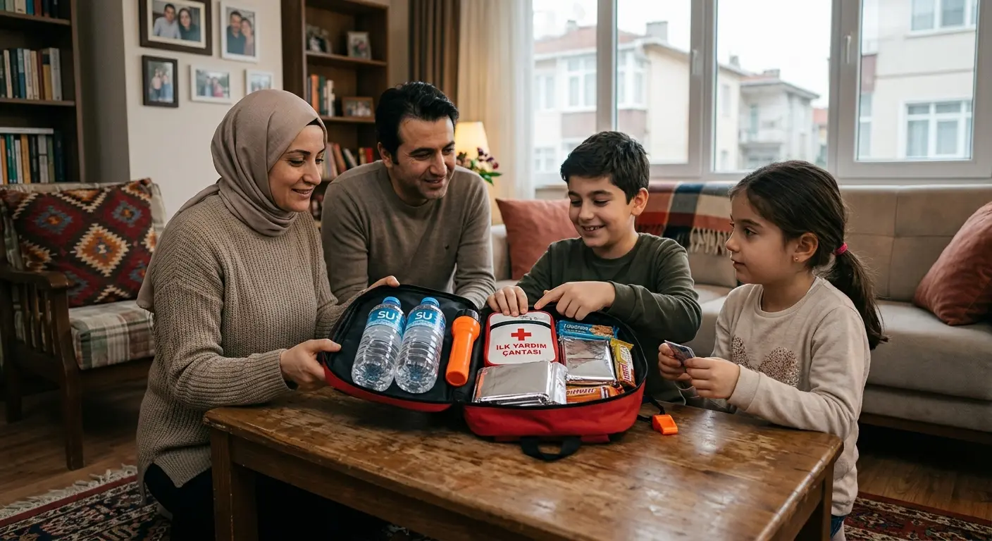 Depreme hazırlık çantası ve acil durum malzemeleri