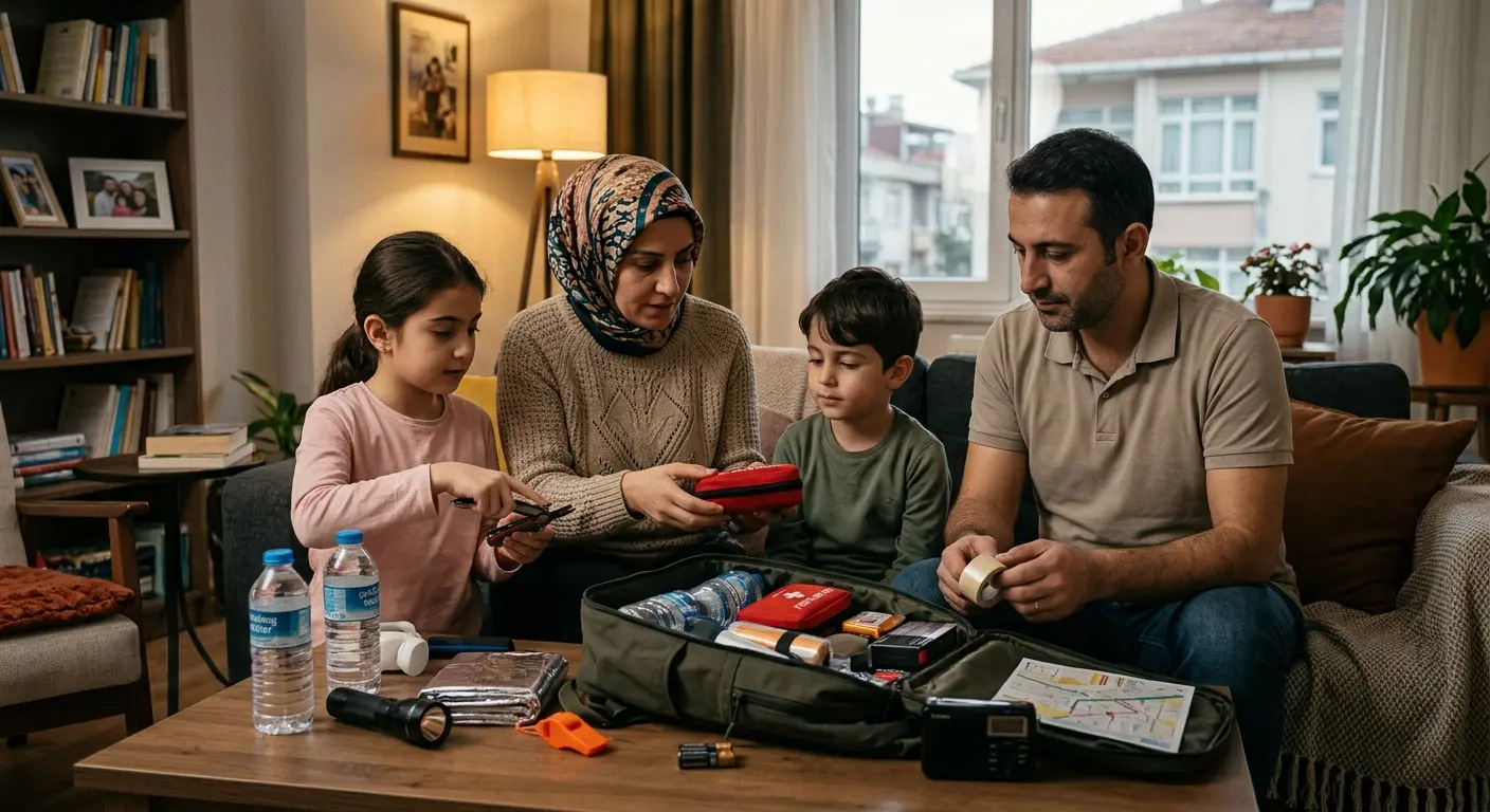 Depreme hazırlık çantası ve acil durum malzemeleri