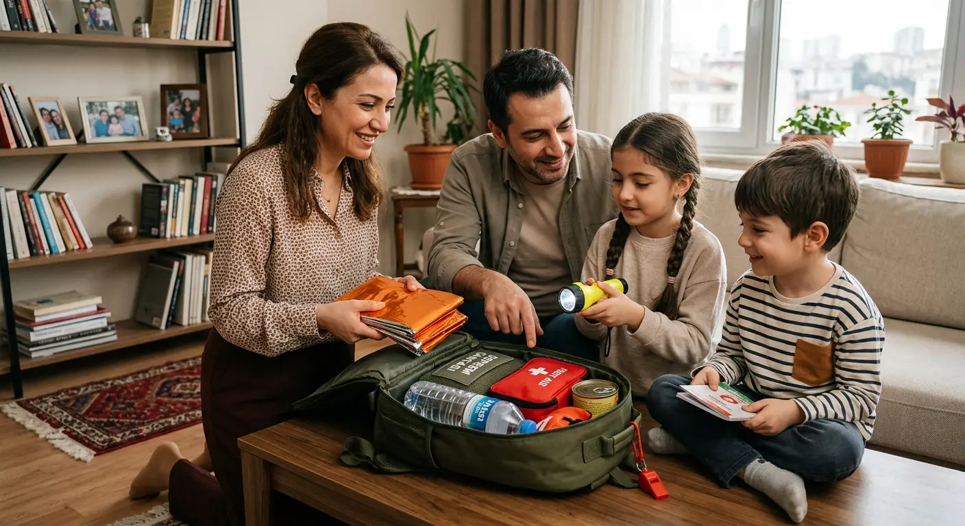 Depreme hazırlık çantası ve acil durum malzemeleri