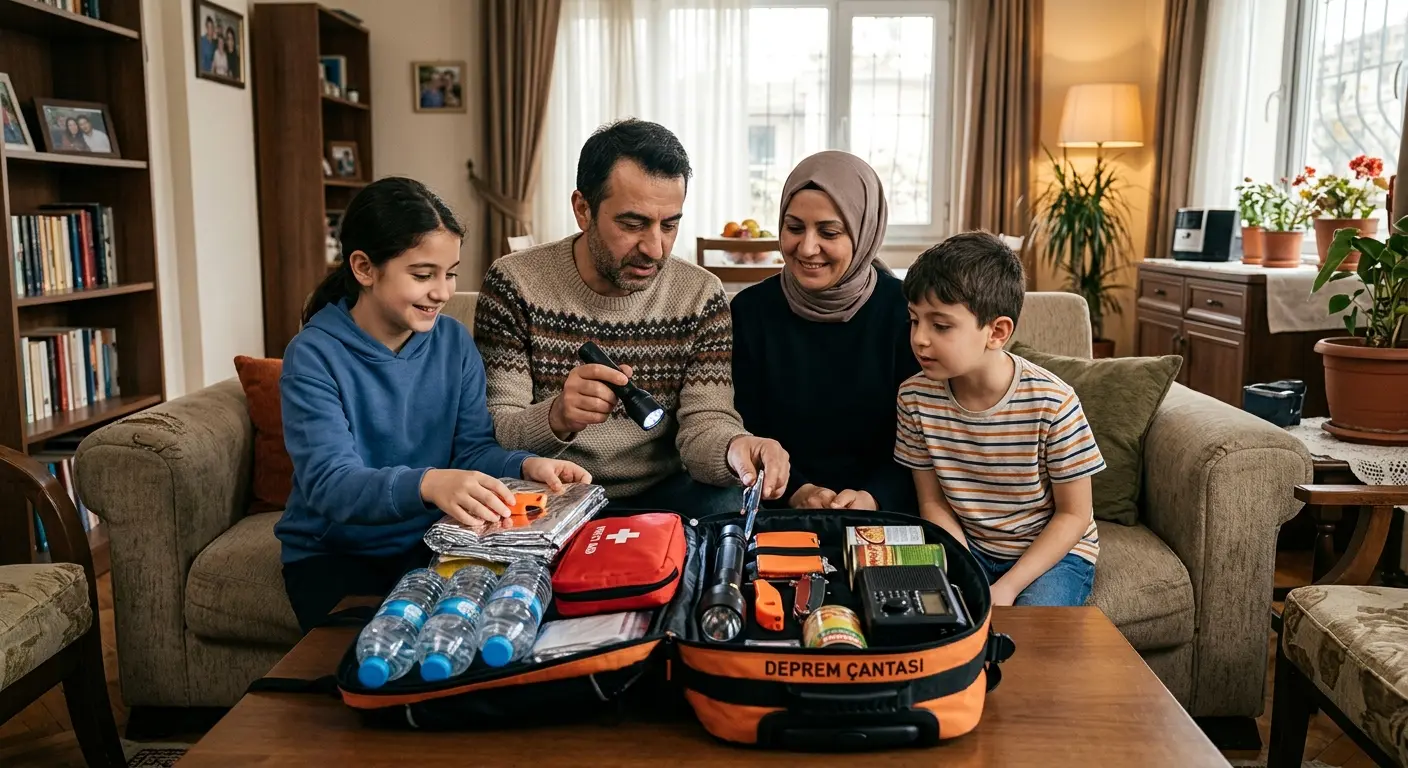 Depreme hazırlık çantası ve acil durum malzemeleri