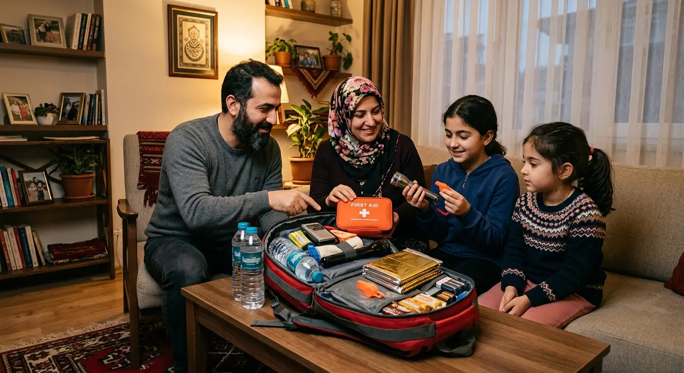 Depreme hazırlık çantası ve acil durum malzemeleri
