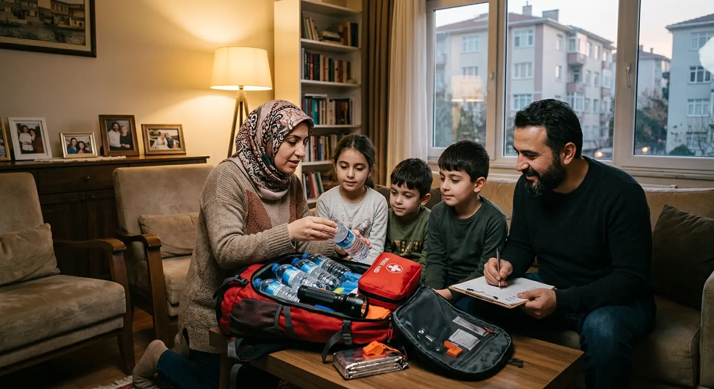 Depreme hazırlık çantası ve acil durum malzemeleri