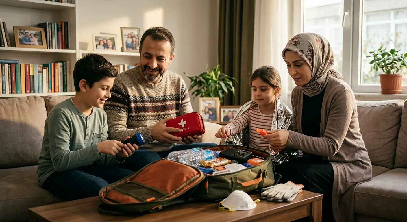 Depreme hazırlık çantası ve acil durum malzemeleri