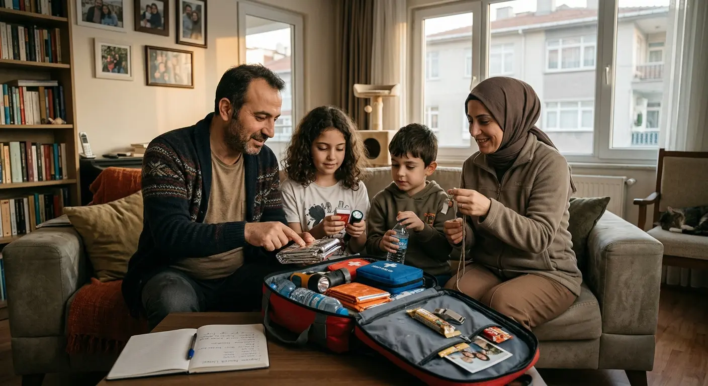 Depreme hazırlık çantası ve acil durum malzemeleri