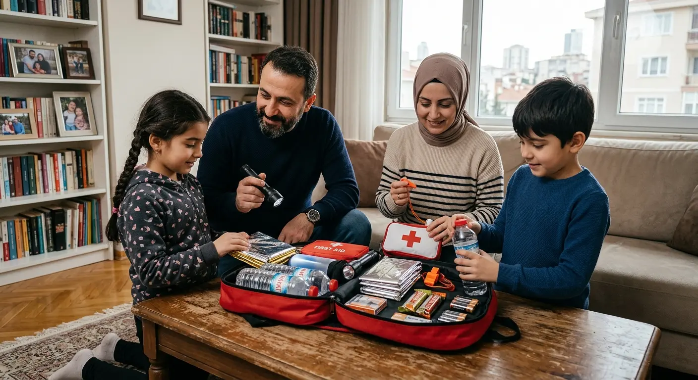 Depreme hazırlık çantası ve acil durum malzemeleri