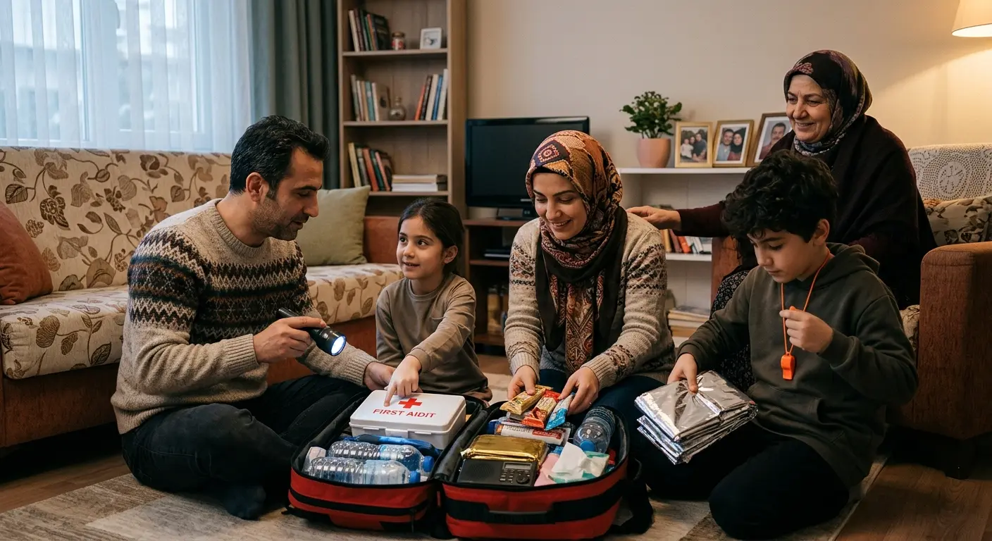 Depreme hazırlık çantası ve acil durum malzemeleri