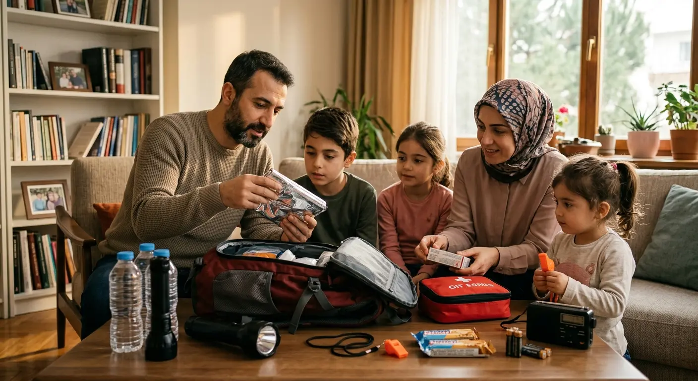 Depreme hazırlık çantası ve acil durum malzemeleri