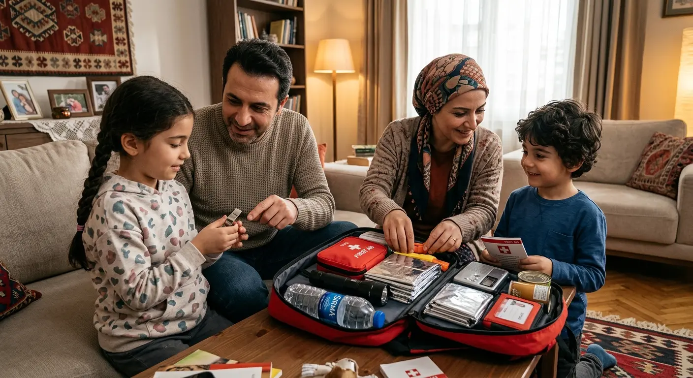 Depreme hazırlık çantası ve acil durum malzemeleri