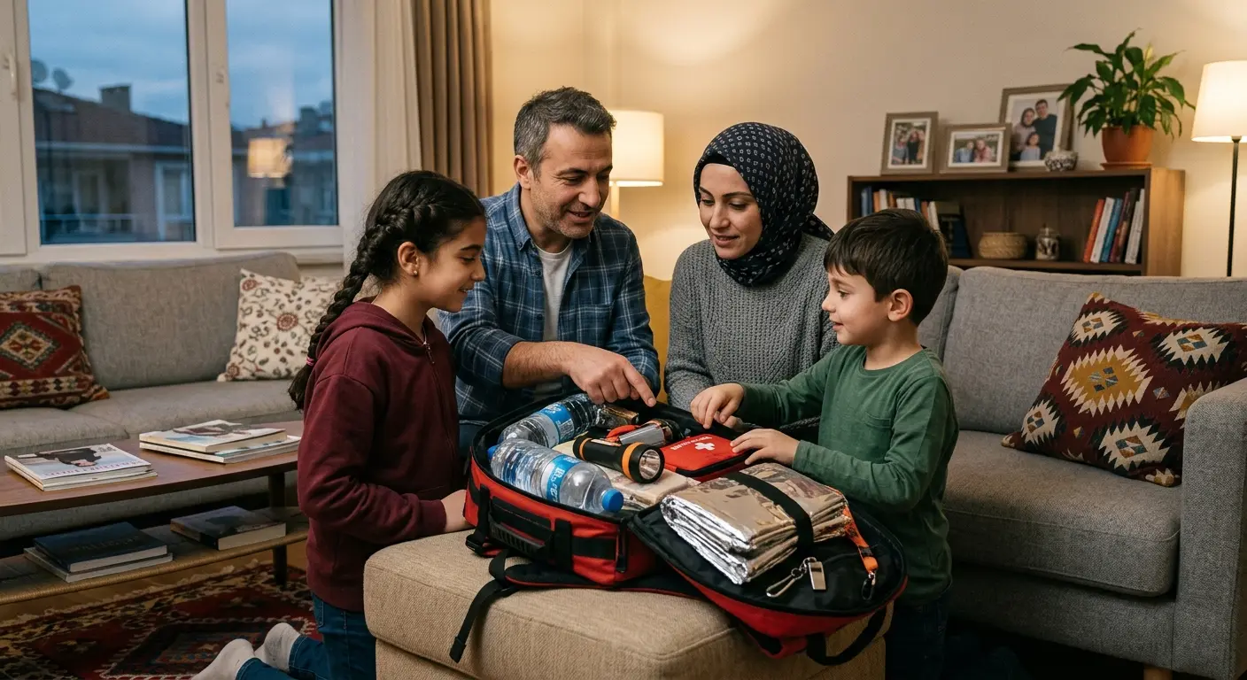 Depreme hazırlık çantası ve acil durum malzemeleri