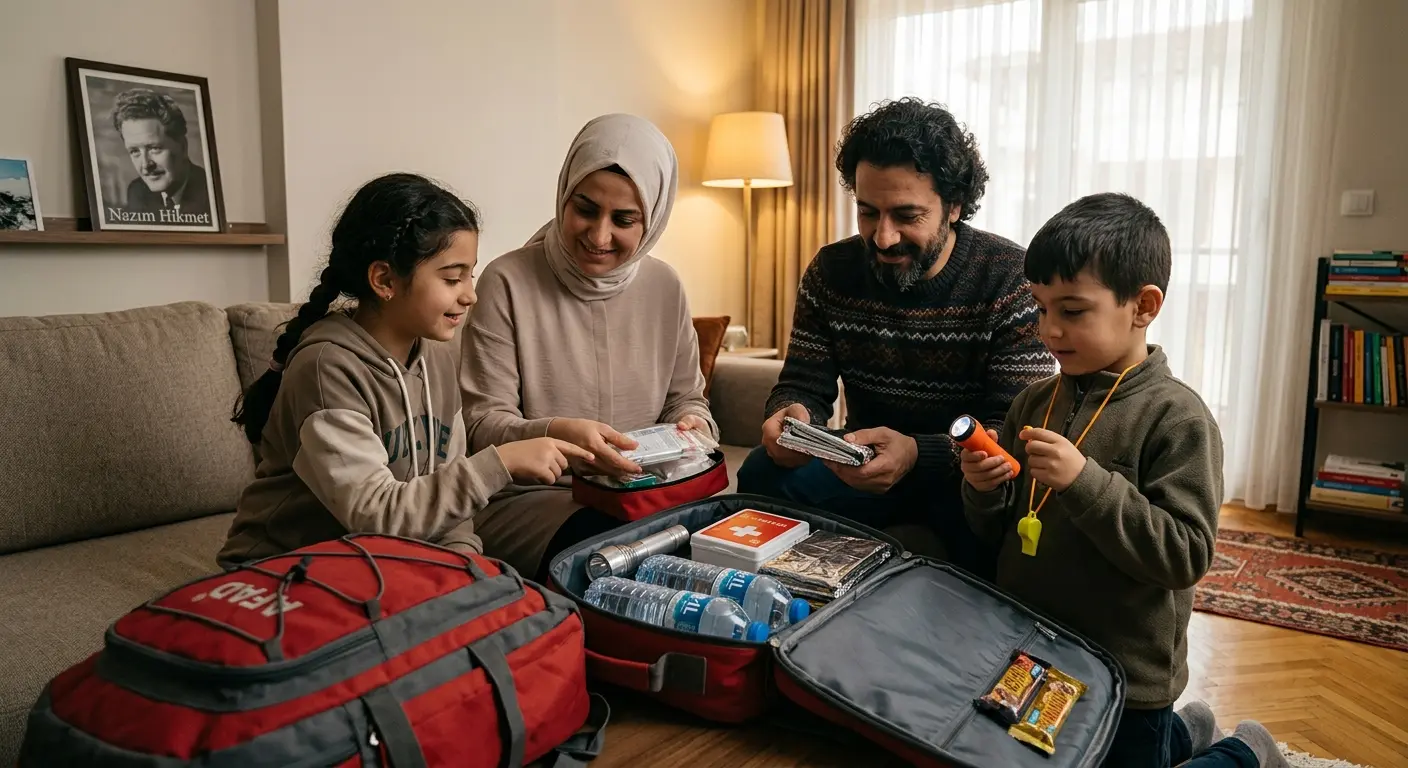 Depreme hazırlık çantası ve acil durum malzemeleri