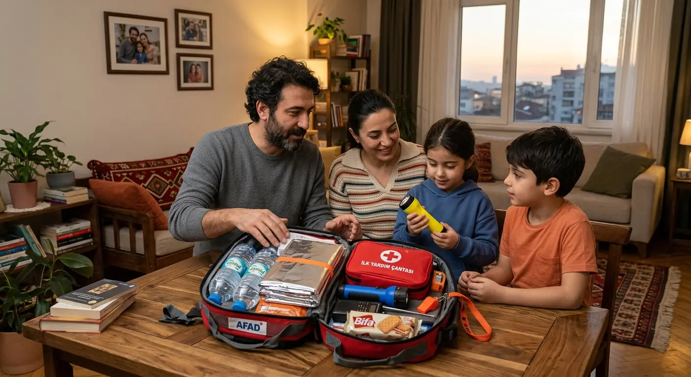 Depreme hazırlık çantası ve acil durum malzemeleri