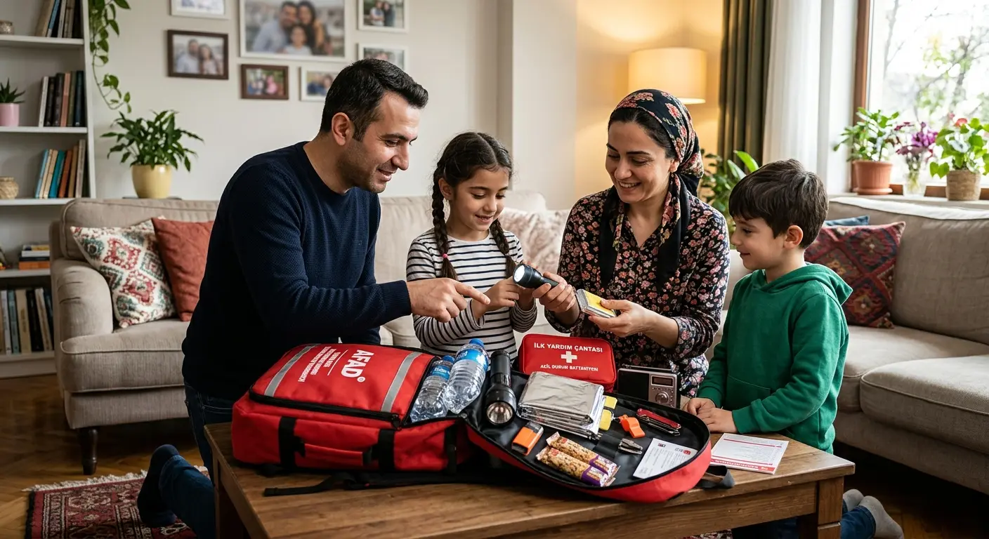 Depreme hazırlık çantası ve acil durum malzemeleri