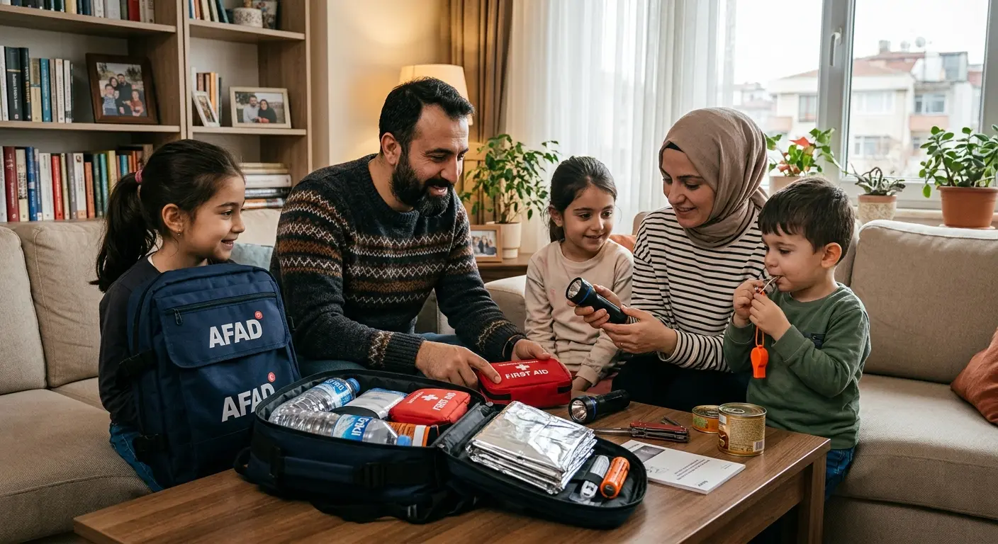 Depreme hazırlık çantası ve acil durum malzemeleri