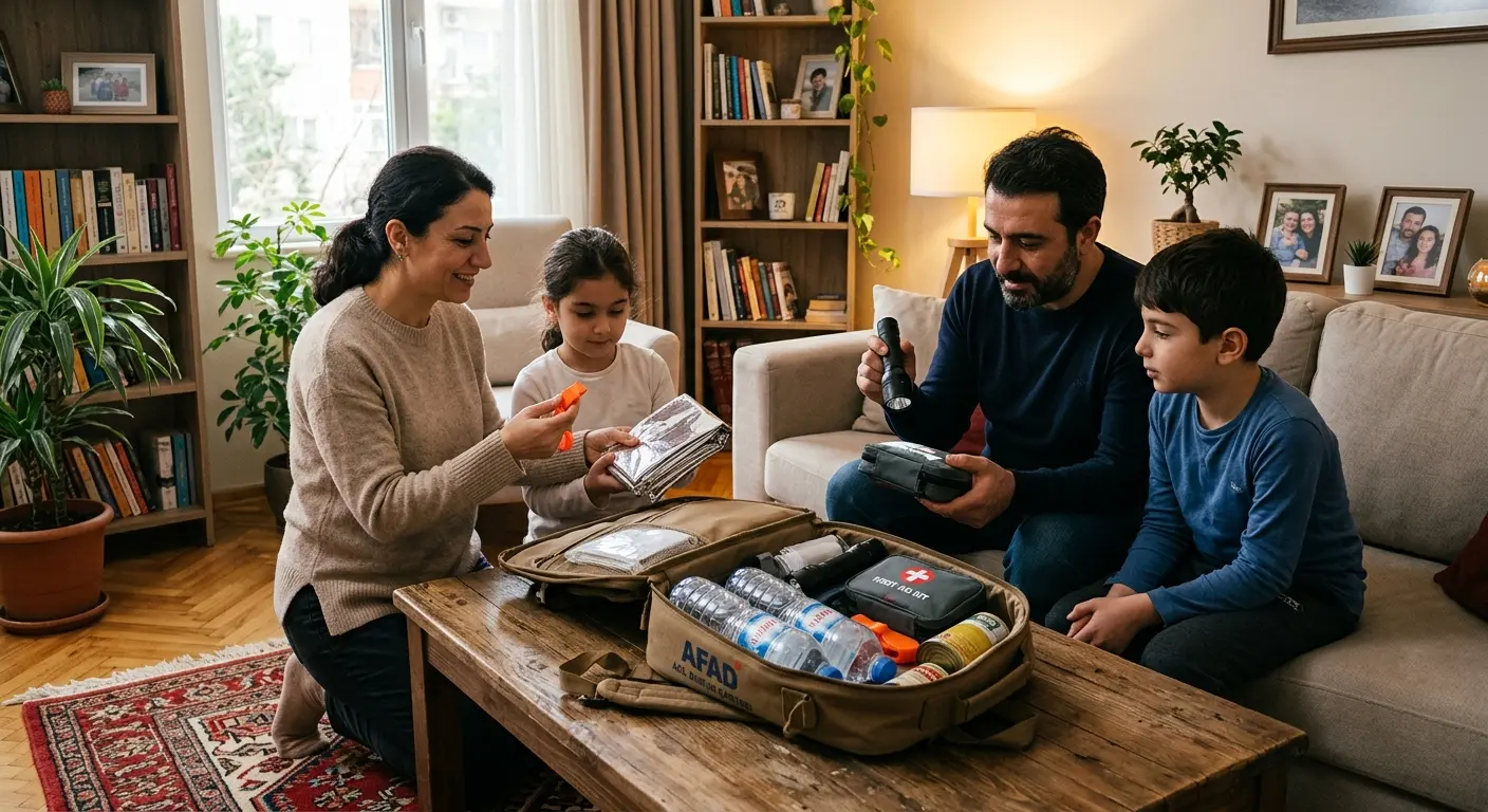 Depreme hazırlık çantası ve acil durum malzemeleri