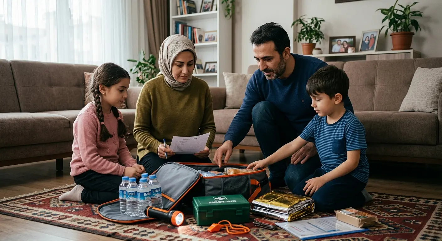 Depreme hazırlık çantası ve acil durum malzemeleri