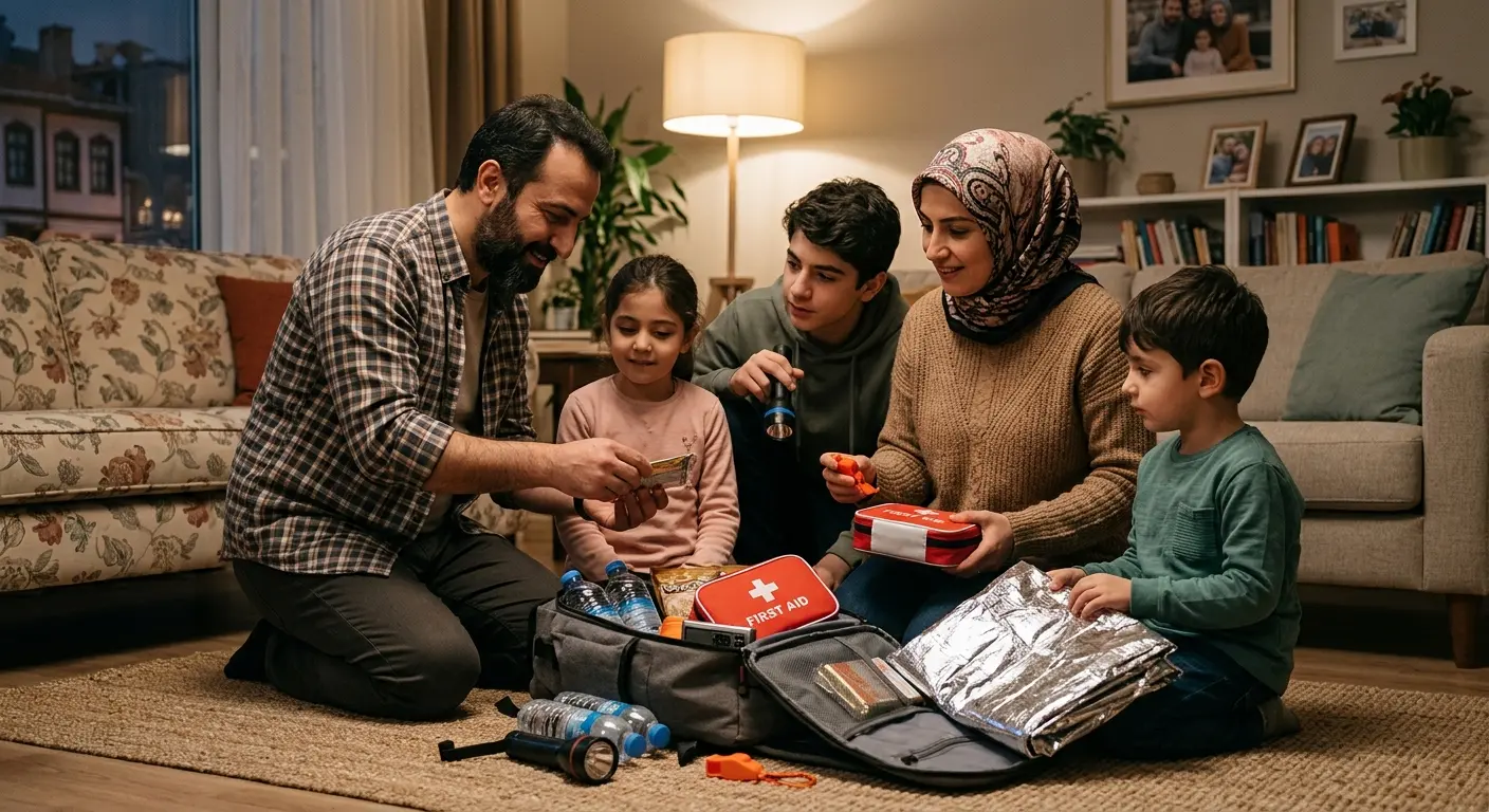 Depreme hazırlık çantası ve acil durum malzemeleri