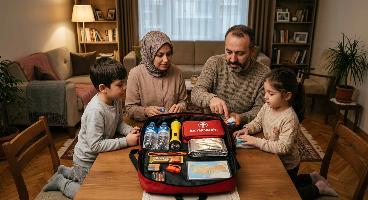 Depreme hazırlık çantası ve acil durum malzemeleri