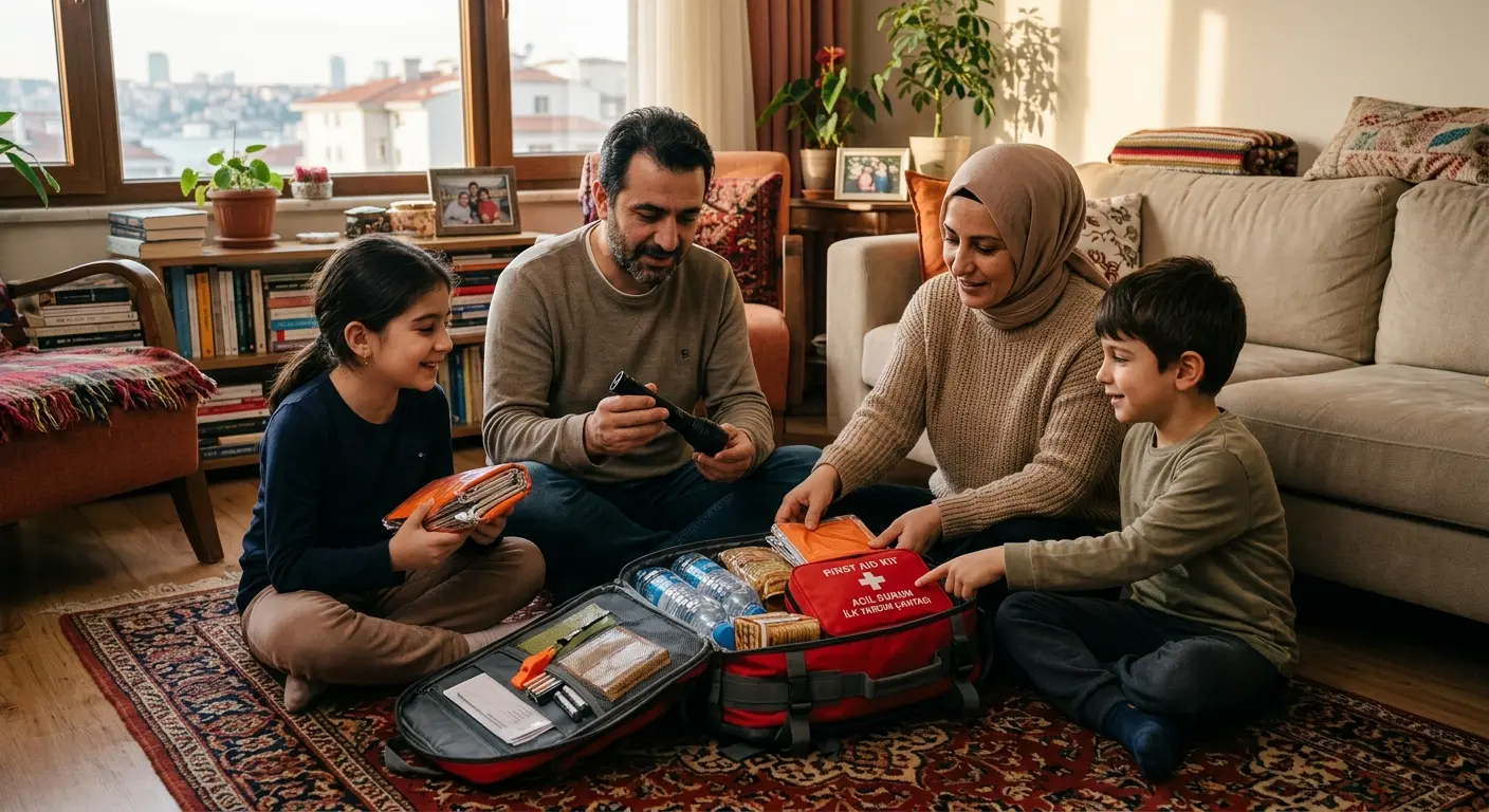 Depreme hazırlık çantası ve acil durum malzemeleri