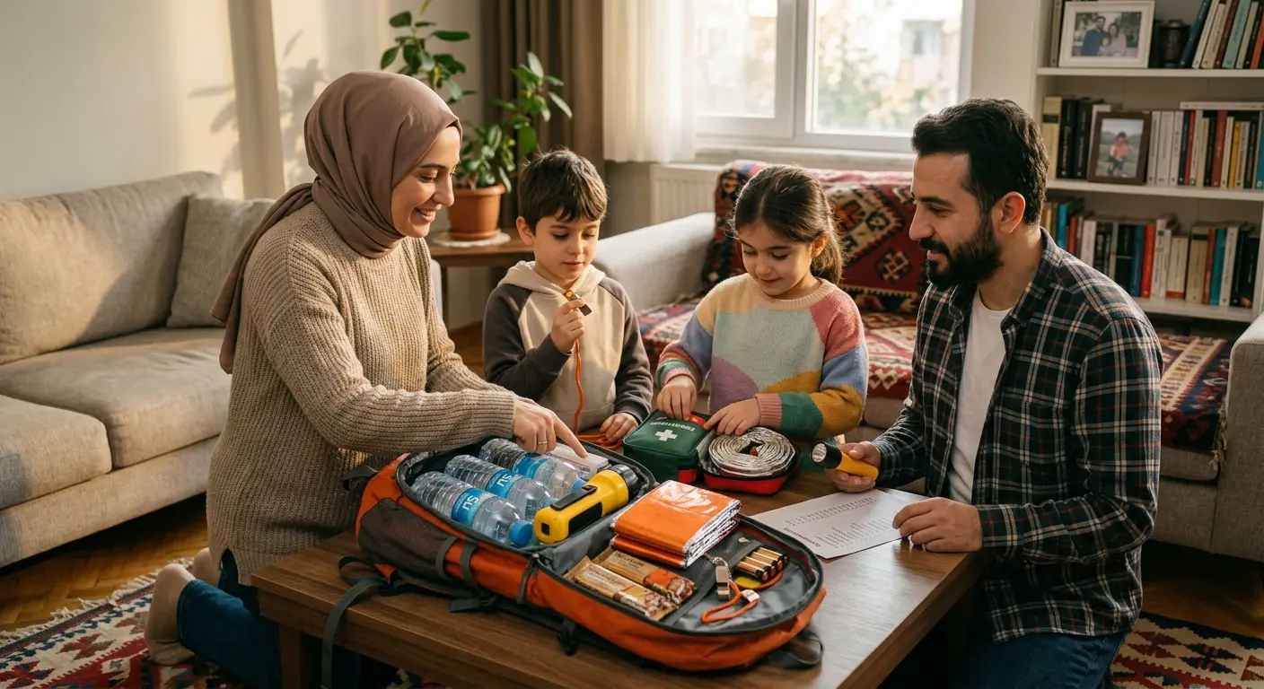 Depreme hazırlık çantası ve acil durum malzemeleri