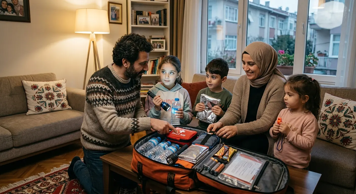 Depreme hazırlık çantası ve acil durum malzemeleri