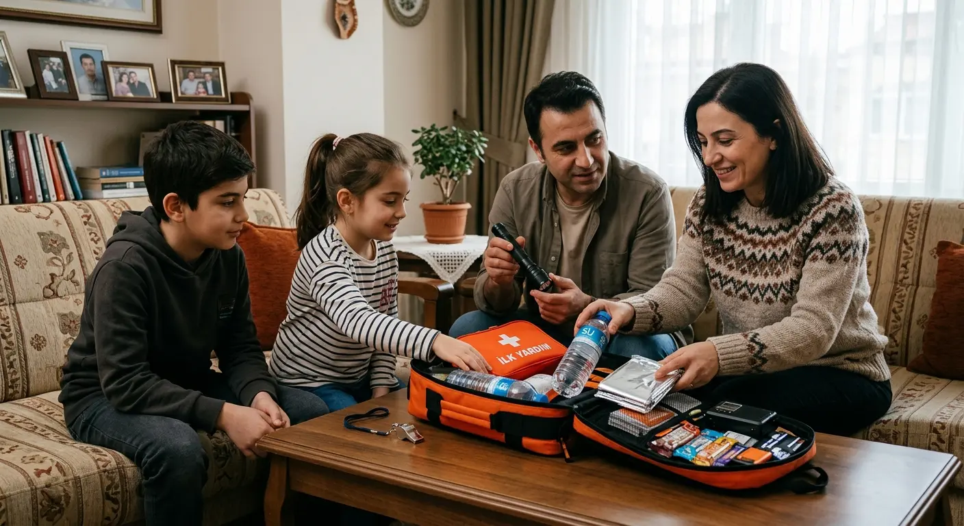 Depreme hazırlık çantası ve acil durum malzemeleri