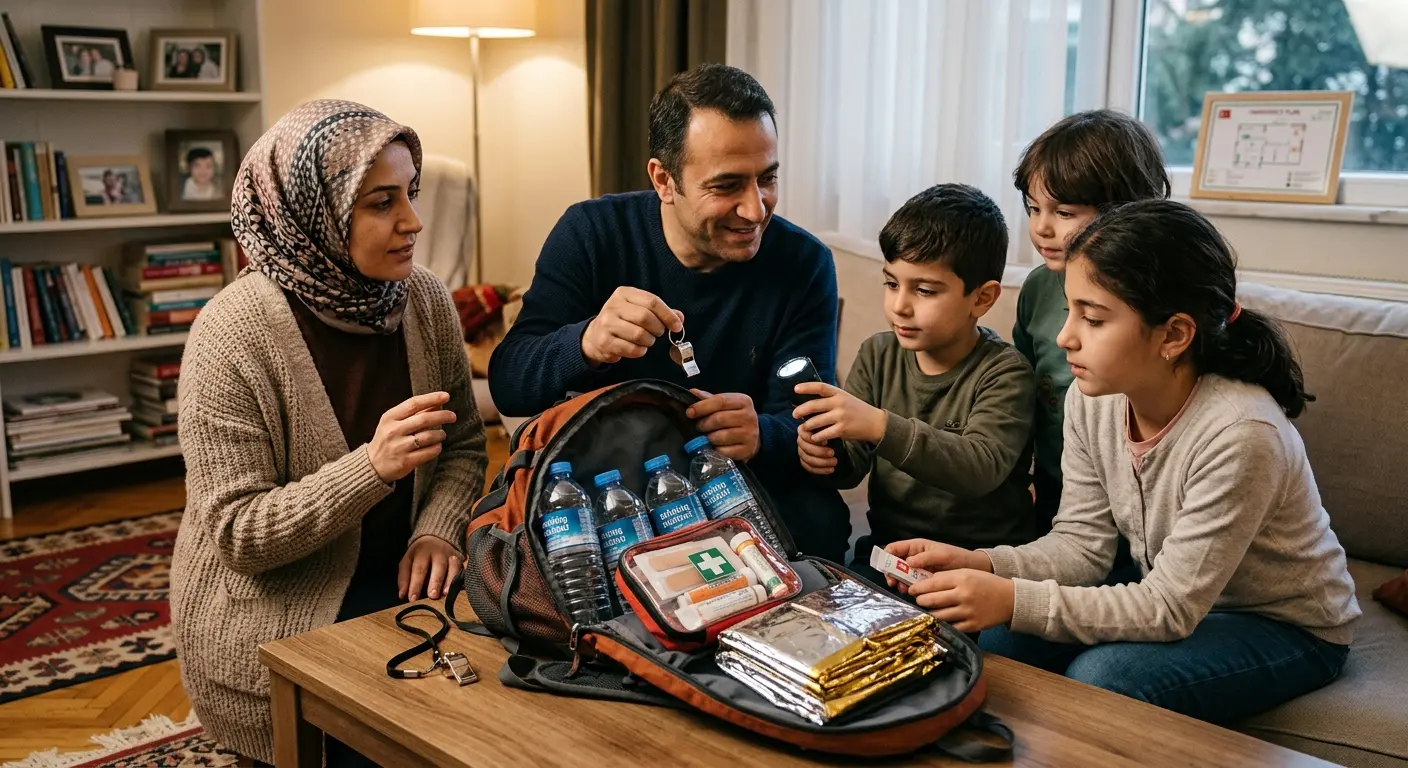 Depreme hazırlık çantası ve acil durum malzemeleri