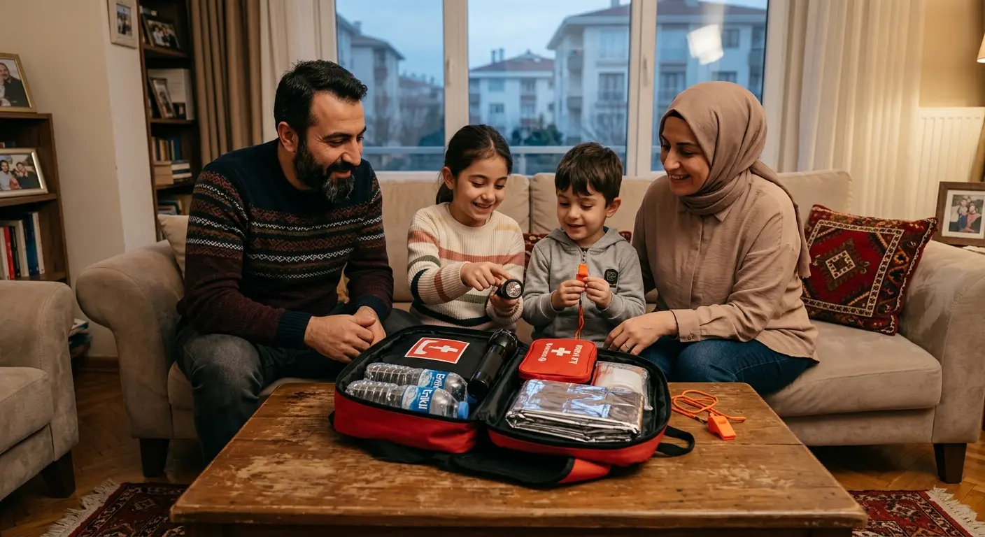 Depreme hazırlık çantası ve acil durum malzemeleri