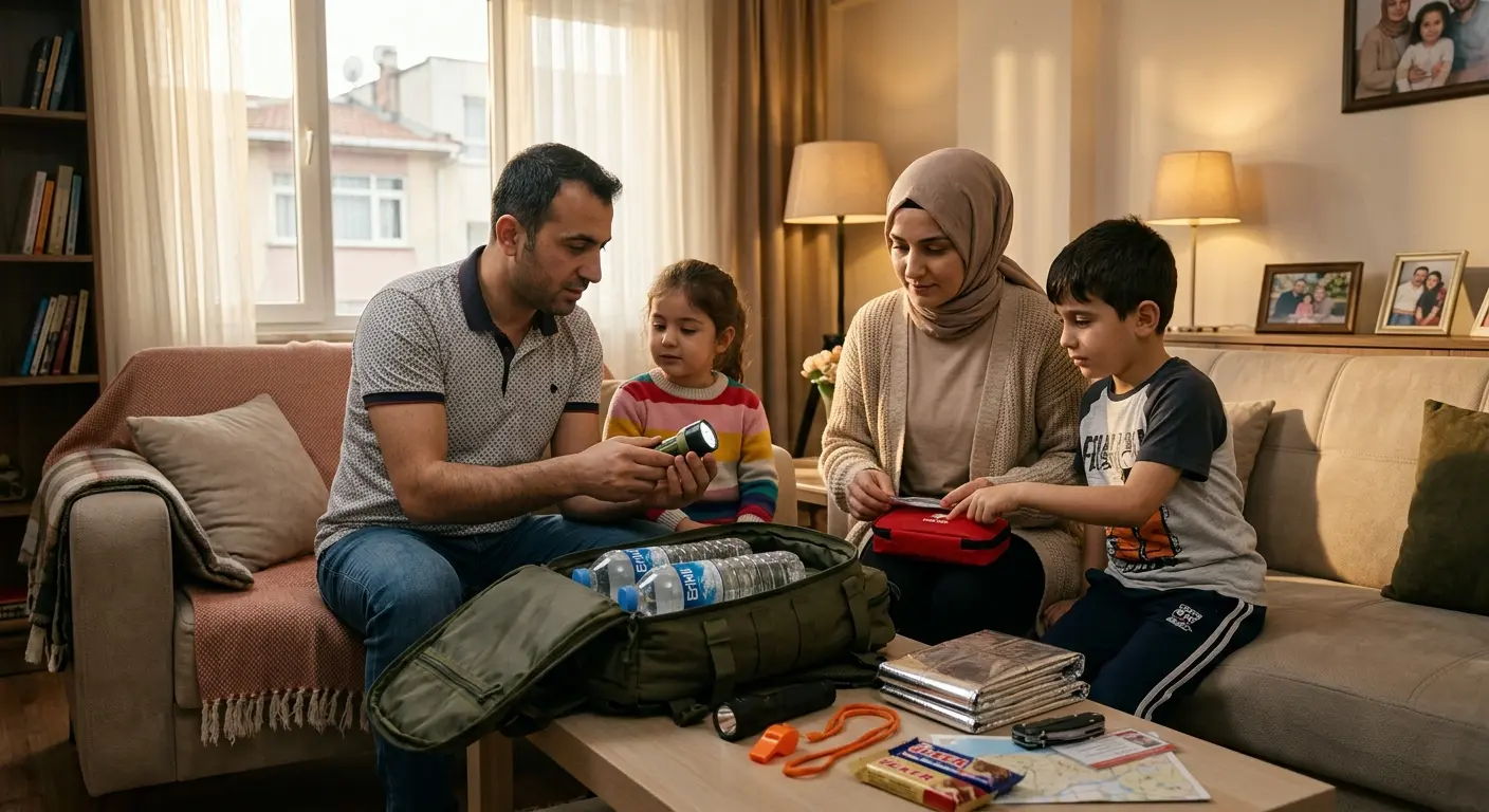Depreme hazırlık çantası ve acil durum malzemeleri