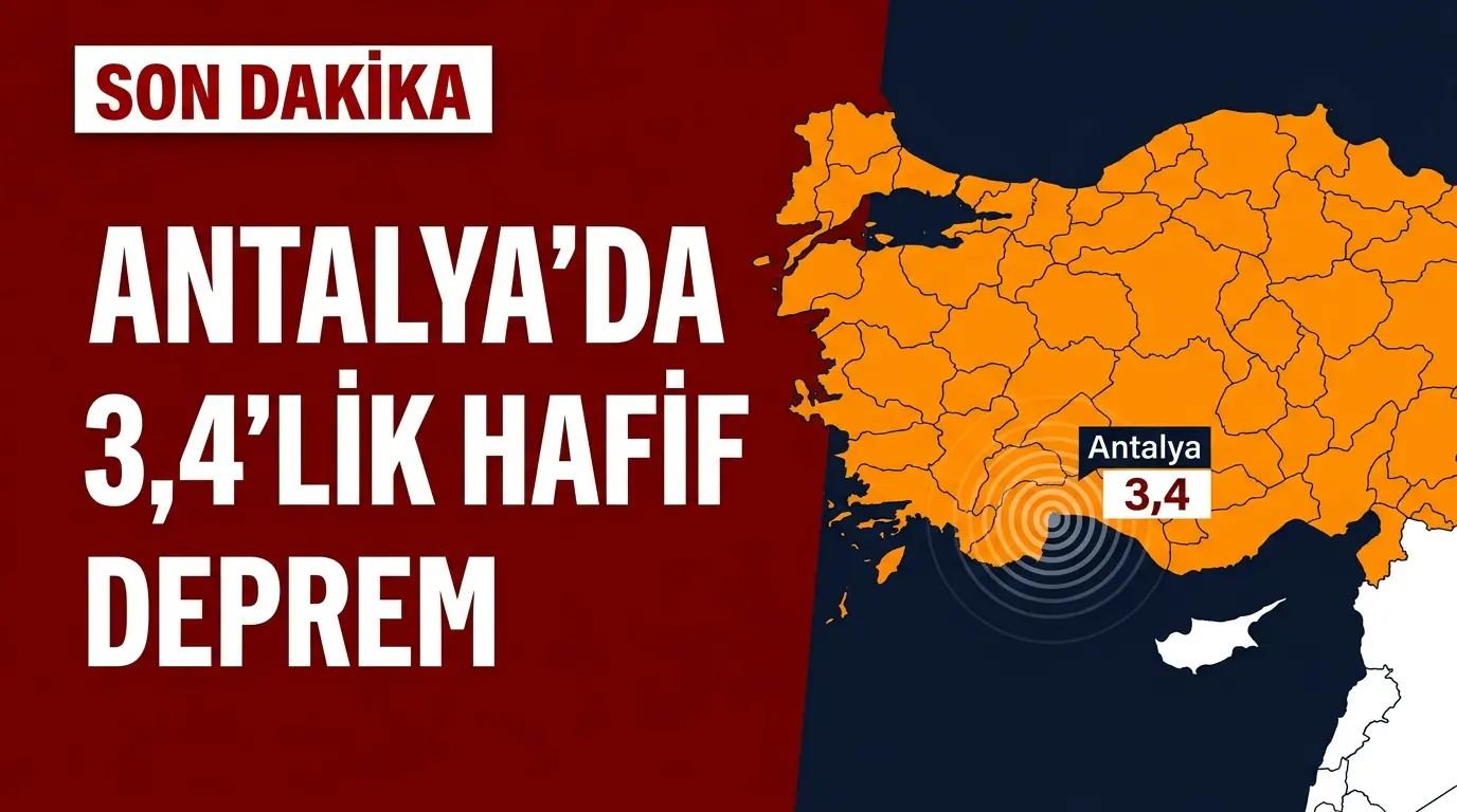 Antalya'da 3.4 Büyüklüğünde Deprem: Son Dakika Verileri ve Analiz
