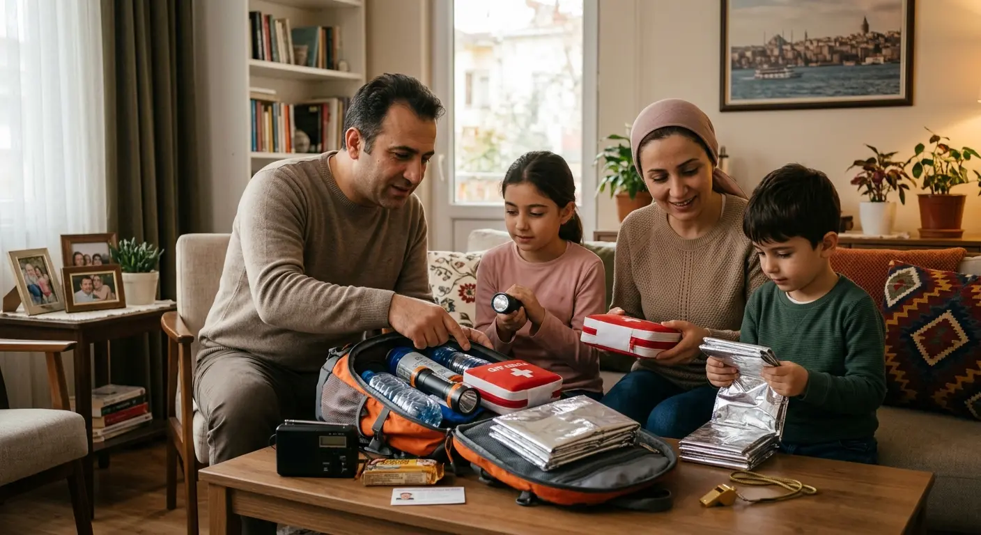 Depreme hazırlık çantası ve acil durum malzemeleri