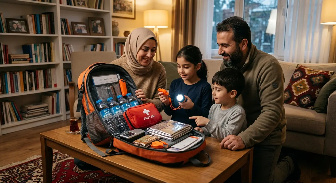 Depreme hazırlık çantası ve acil durum malzemeleri