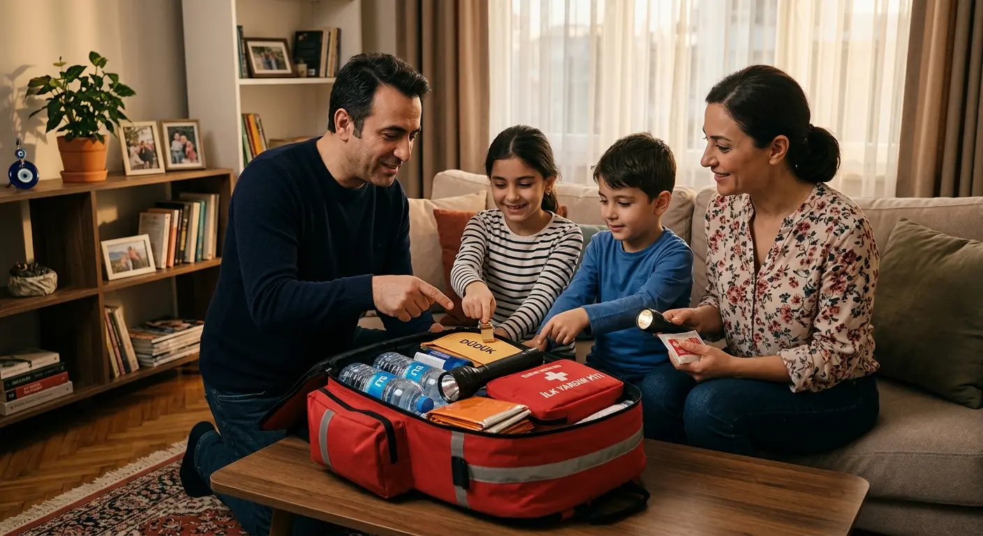 Depreme hazırlık çantası ve acil durum malzemeleri