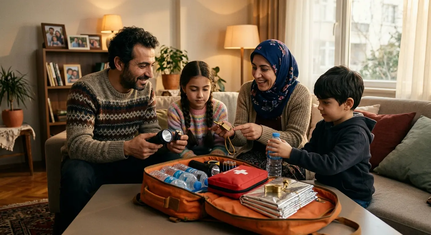 Depreme hazırlık çantası ve acil durum malzemeleri